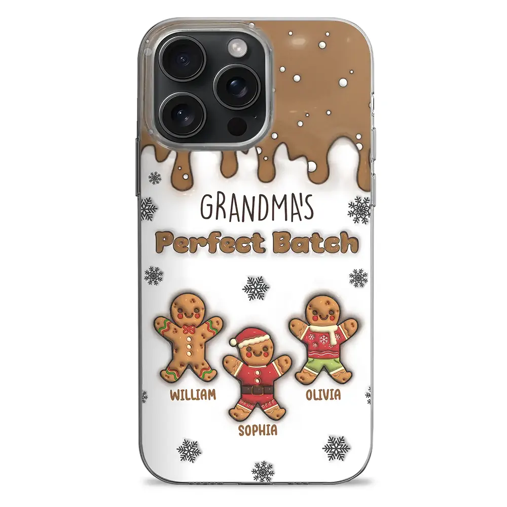 Gingerbread Grandma Grandpa Perfect Batch - 3D Inflated Effect Printed Personalized Clear Phone Case