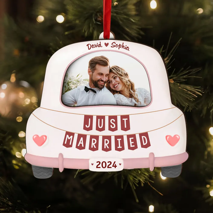 First Christmas Together Personalized Photo Frame Ornament, Newlywed Gift, Hanging Photo Car Ornament, First Car Gift, Test Pass Gift