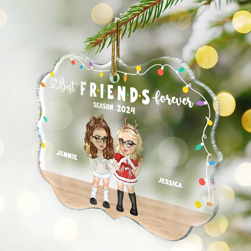 Best Friends Forever Season - Personalized Medallion Acrylic Ornament