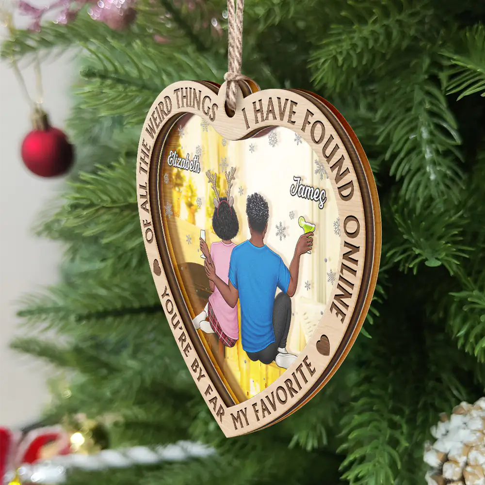 Christmas Couple Back Side You Are My Favorite By Far - Personalized Acrylic Ornament