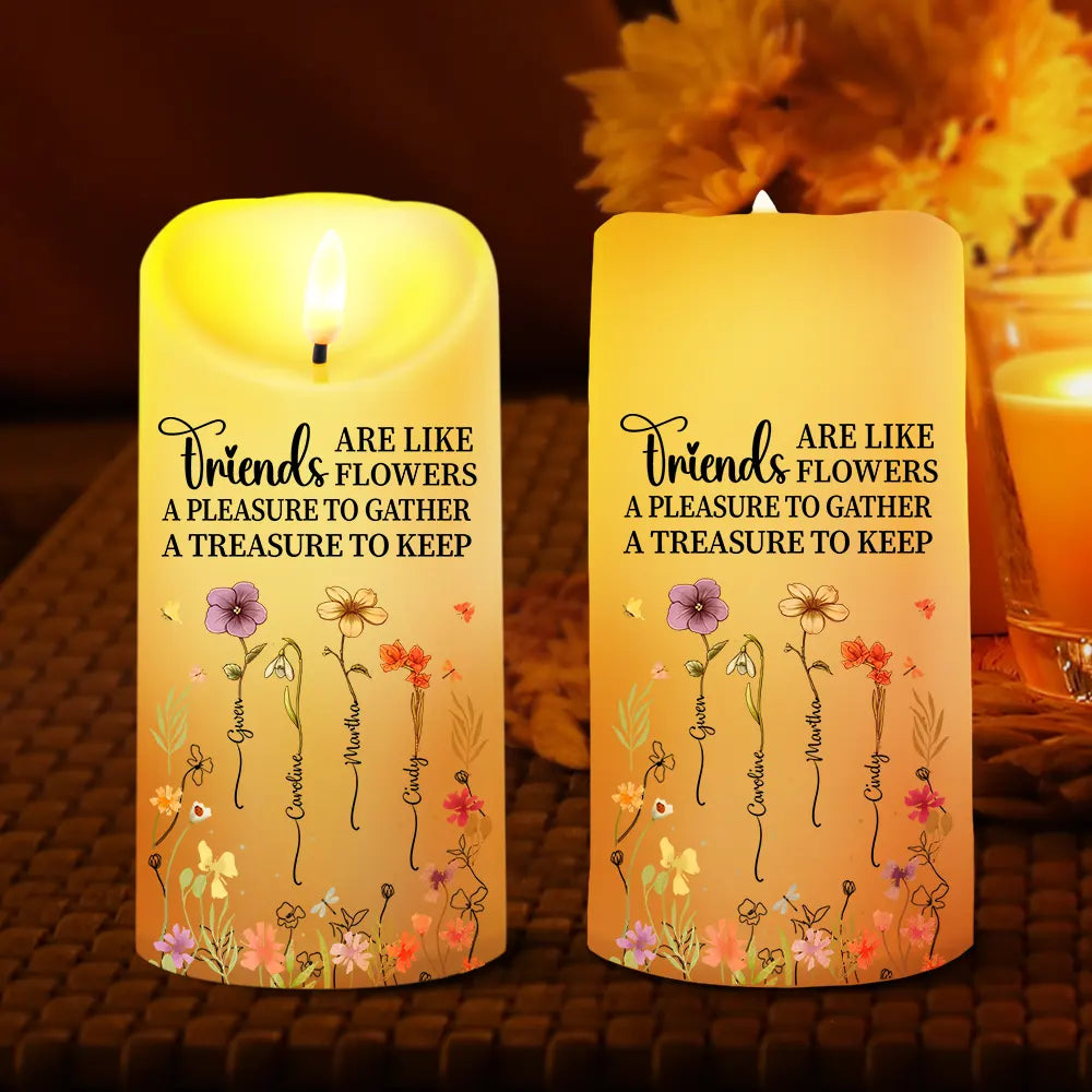 Birth Flower Grow An Old Friend - Personalized Flameless LED Candle