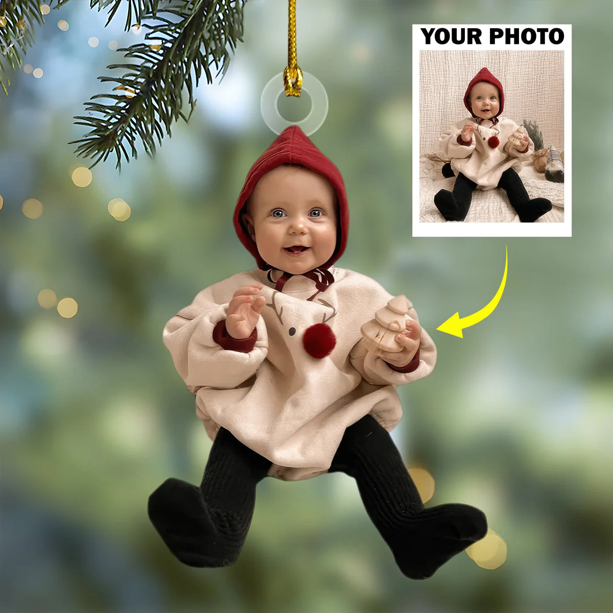 Custom Photo Kid Baby Acrylic Ornament Christmas