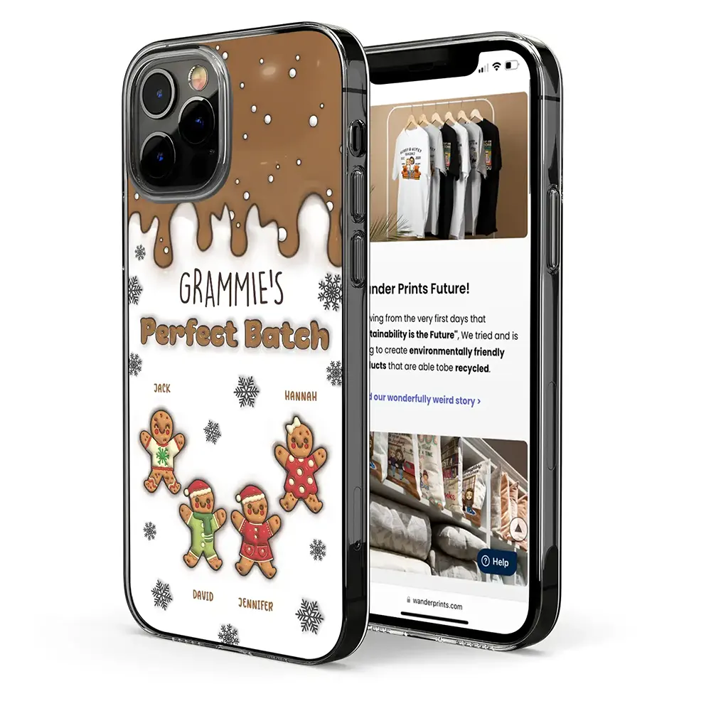 Gingerbread Grandma Grandpa Perfect Batch - 3D Inflated Effect Printed Personalized Clear Phone Case