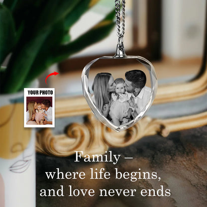 Custom Photo Crystal Necklace - Valentines Gift For Her, Anniversary Gift, Memorial Gift