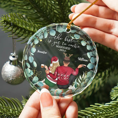 Backside Couple Newly Engaged The Best Is Yet To Come - Personalized Acrylic Ornament