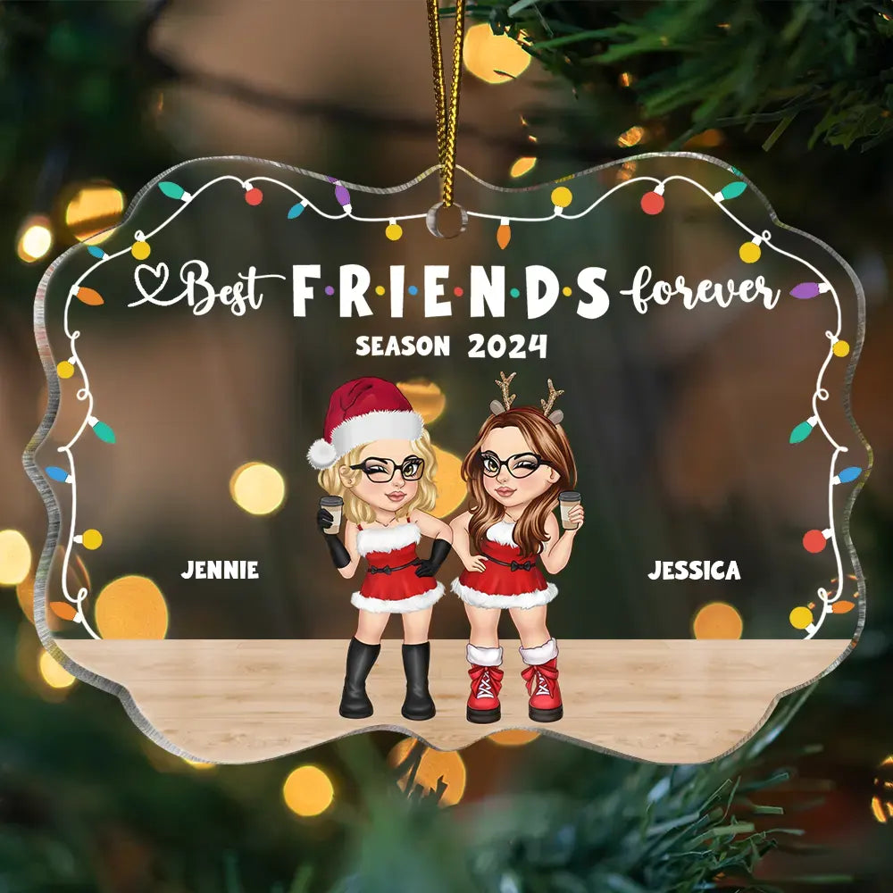 Best Friends Forever Season - Personalized Medallion Acrylic Ornament