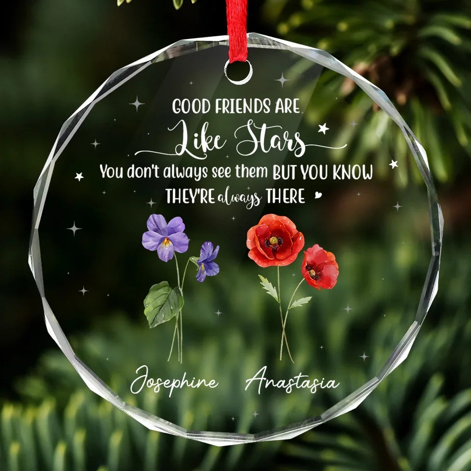 If Friends Were Flowers, I'd Pick You - Bestie Personalized Custom Circle Acrylic Ornament - Christmas Gift For Best Friends, BFF, Sisters