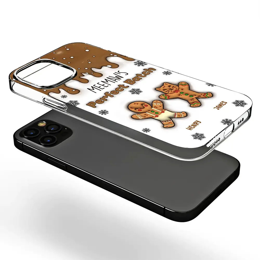 Gingerbread Grandma Grandpa Perfect Batch - 3D Inflated Effect Printed Personalized Clear Phone Case