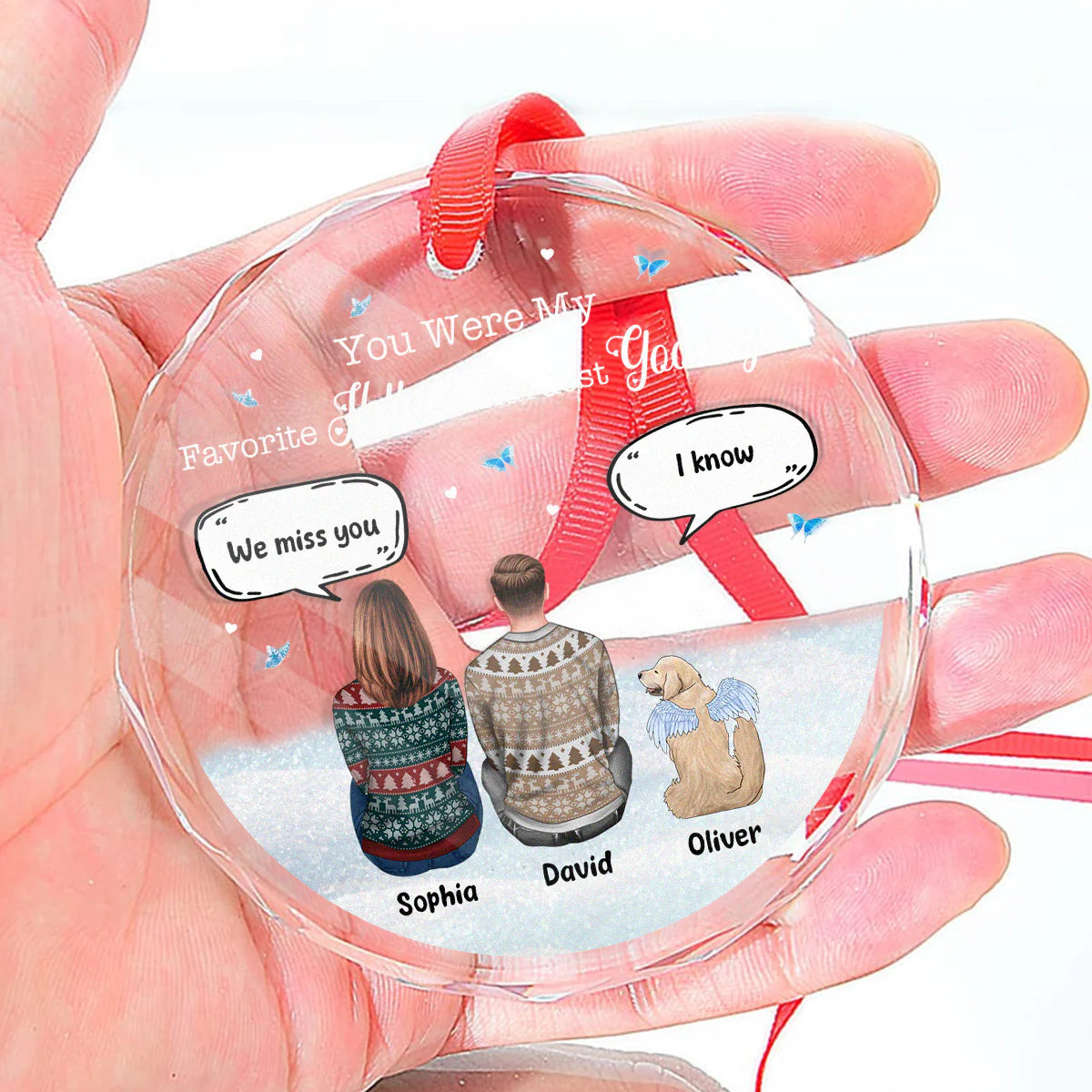 You Were My Favorite Hello - Personalized Acrylic Ornament - Gift For Pet Loss , Dog Mom, Dog Dad, Dog Lover