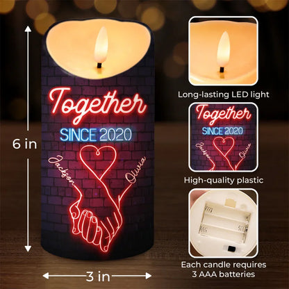 In Your Hand, I Found My Forever - Couple Personalized Custom LED Candle - Christmas Gift For Husband Wife, Anniversary