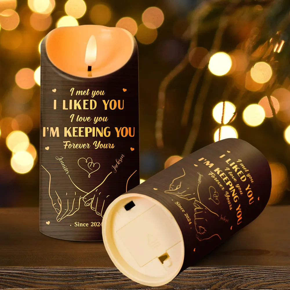 I Met You I Like You Couples - Personalized Flameless LED Candle