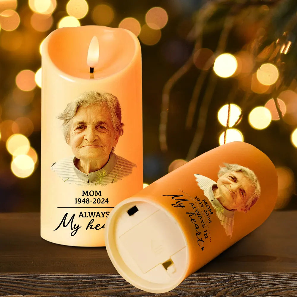 Custom Photo Memorial Your Wings Were Ready - Personalized Flameless LED Candle