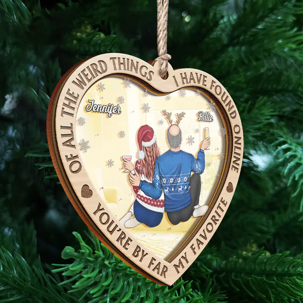 Christmas Couple Back Side You Are My Favorite By Far - Personalized Acrylic Ornament