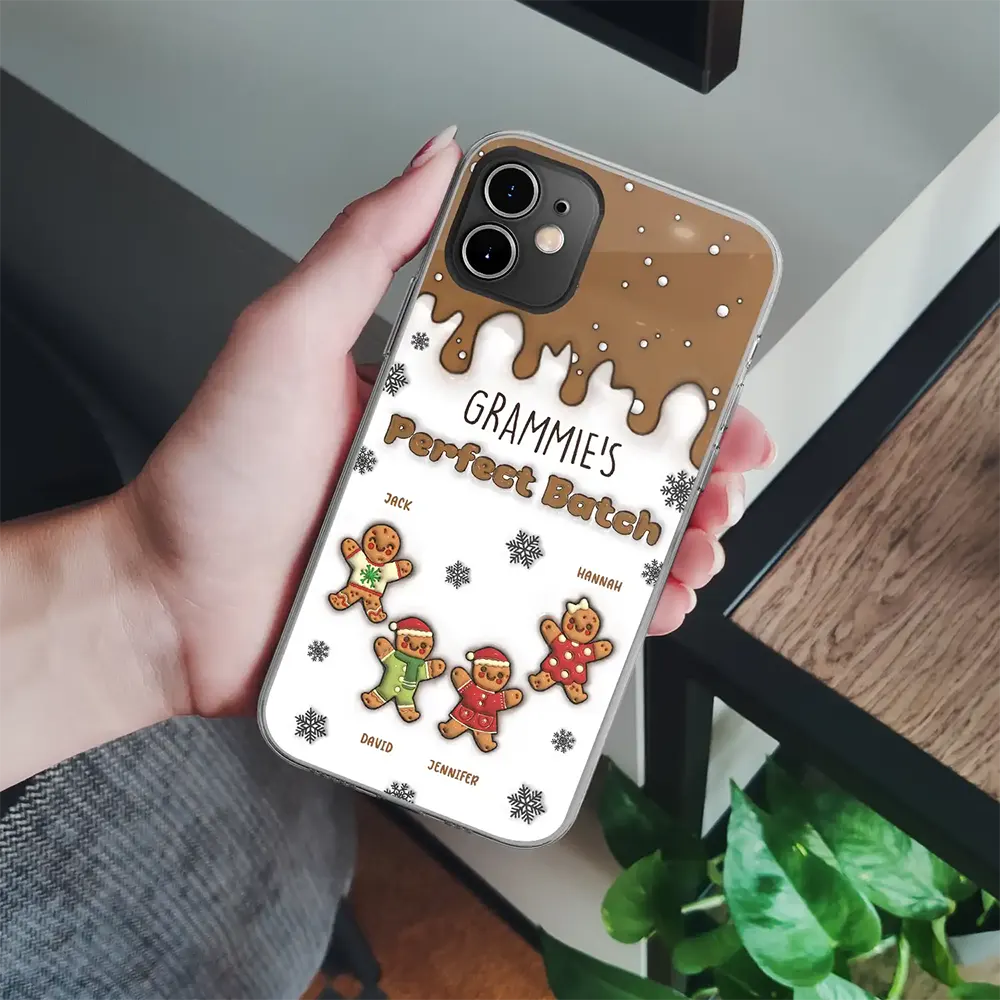 Gingerbread Grandma Grandpa Perfect Batch - 3D Inflated Effect Printed Personalized Clear Phone Case