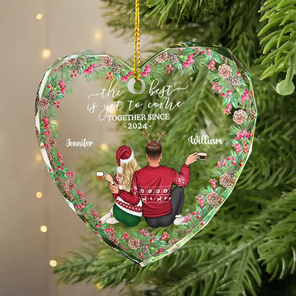 Backside Couple Newly Engaged The Best Is Yet To Come - Personalized Acrylic Ornament