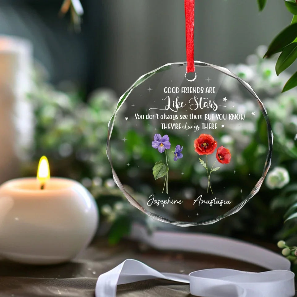 If Friends Were Flowers, I'd Pick You - Bestie Personalized Custom Circle Acrylic Ornament - Christmas Gift For Best Friends, BFF, Sisters