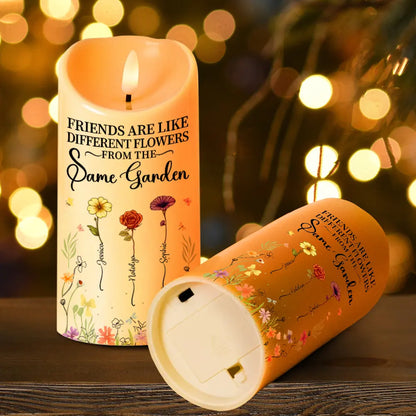 Birth Flower Grow An Old Friend - Personalized Flameless LED Candle