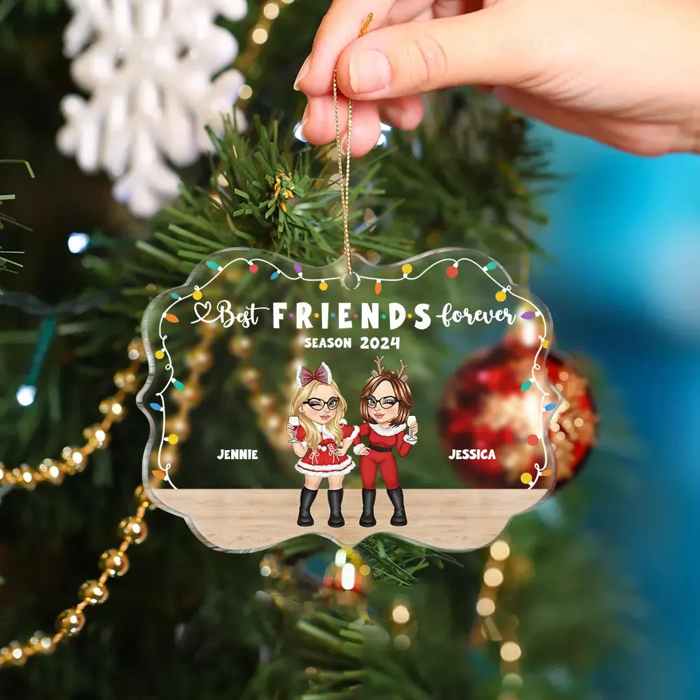 Best Friends Forever Season - Personalized Medallion Acrylic Ornament