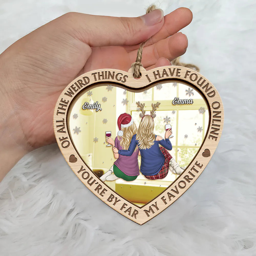 Christmas Couple Back Side You Are My Favorite By Far - Personalized Acrylic Ornament