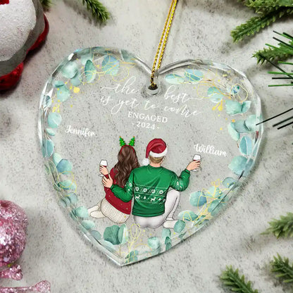 Backside Couple Newly Engaged The Best Is Yet To Come - Personalized Acrylic Ornament