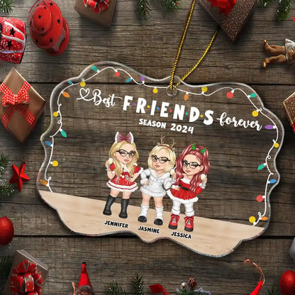 Best Friends Forever Season - Personalized Medallion Acrylic Ornament