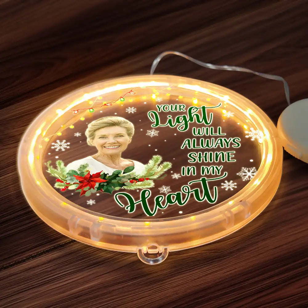 Custom Photo Memorial Light Of Those Who Are Watching Today From Heaven - Personalized LED Pendant Light