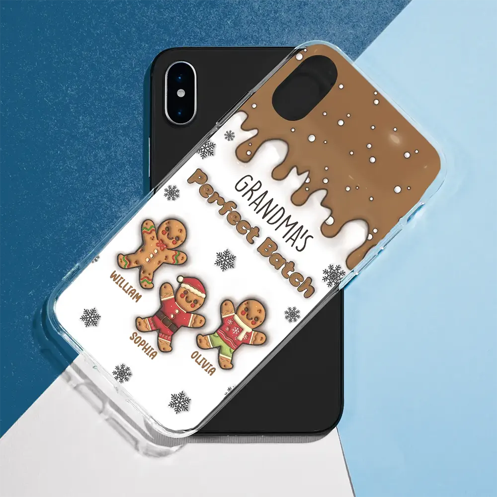 Gingerbread Grandma Grandpa Perfect Batch - 3D Inflated Effect Printed Personalized Clear Phone Case