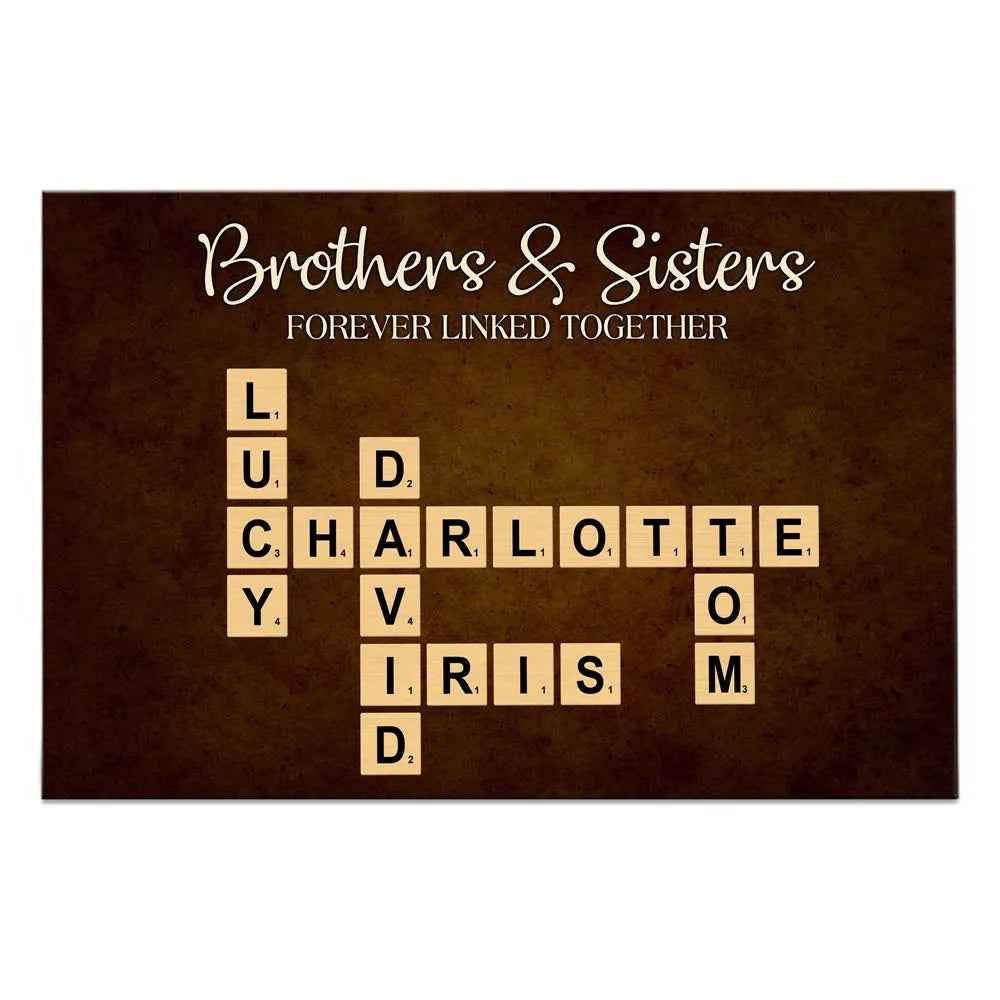 Personalized Gift for Brothers & Sisters Forever Linked Together Poster