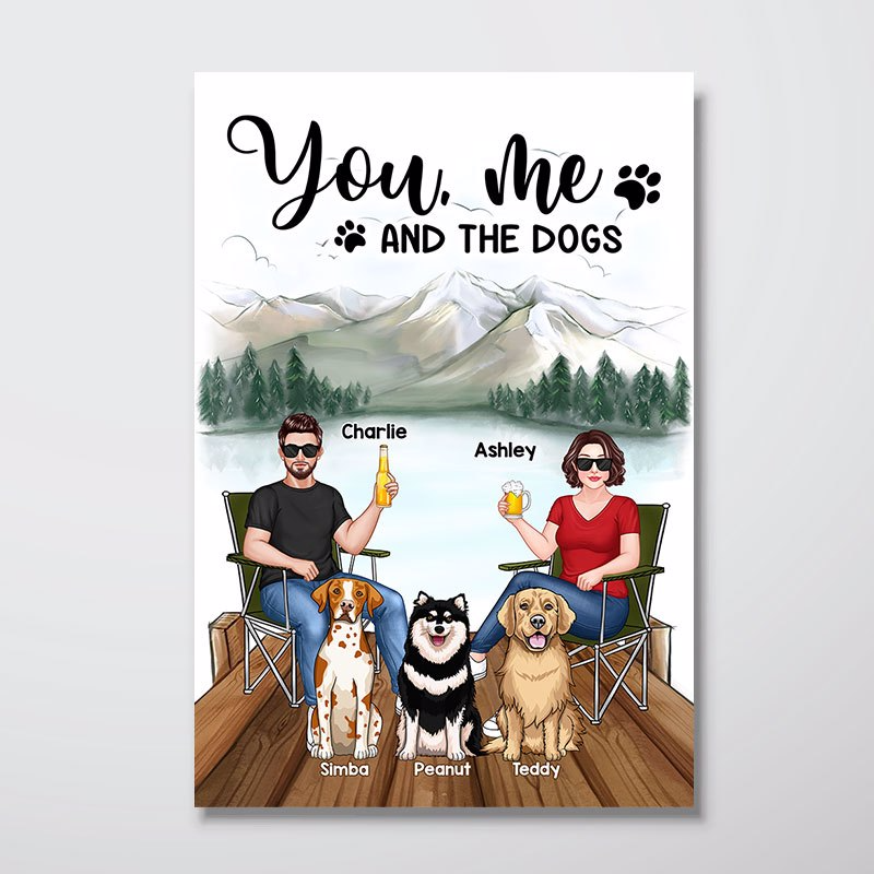 Couple You Me And Dogs Sitting Personalized Poster