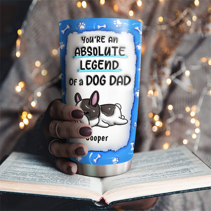 Legend Of A Dog Dad Mom - Personalized Custom 3D Inflated Effect Tumbler