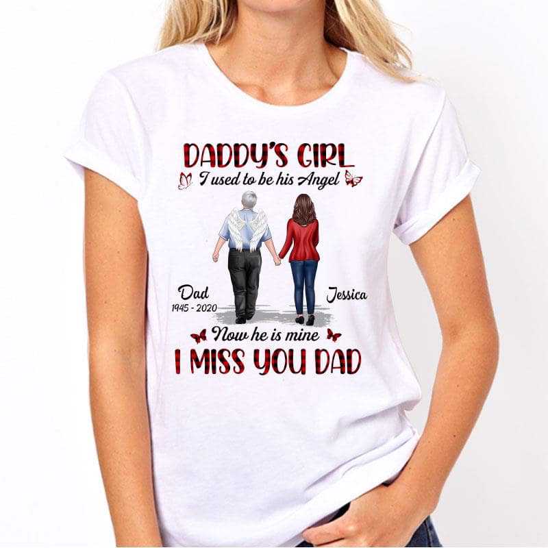 Daddy‘s Girl Dad & Girl Walking Memorial Personalized Shirt