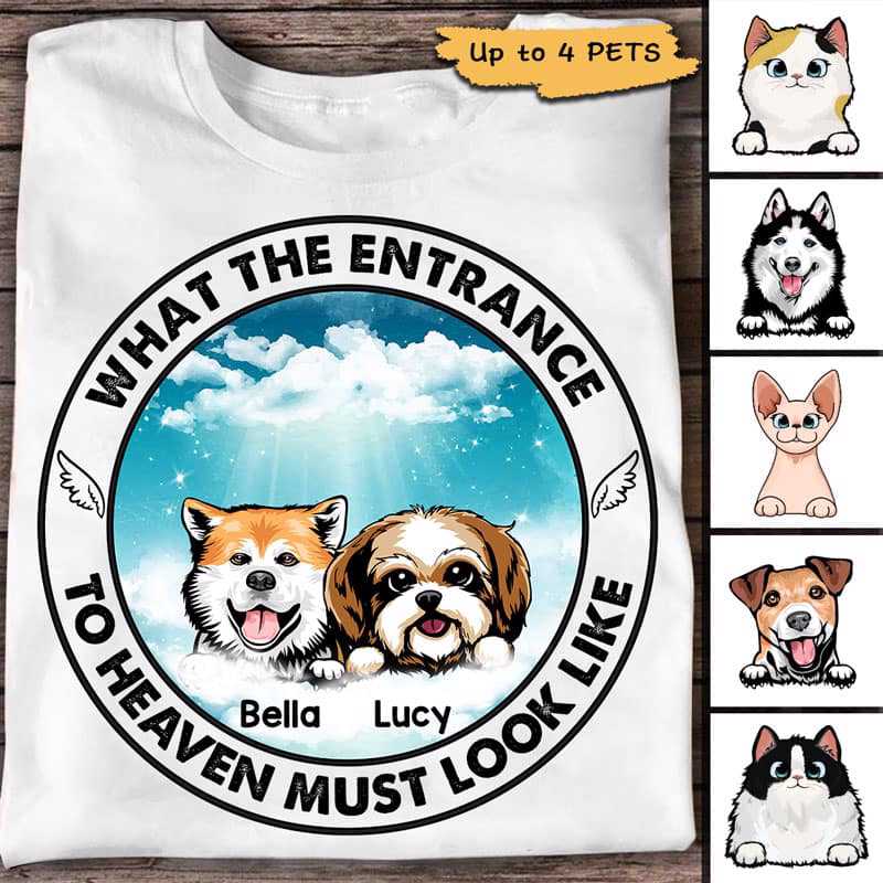 Entrance To Heaven Look Like Memorial Dog Cat Personalized Shirt