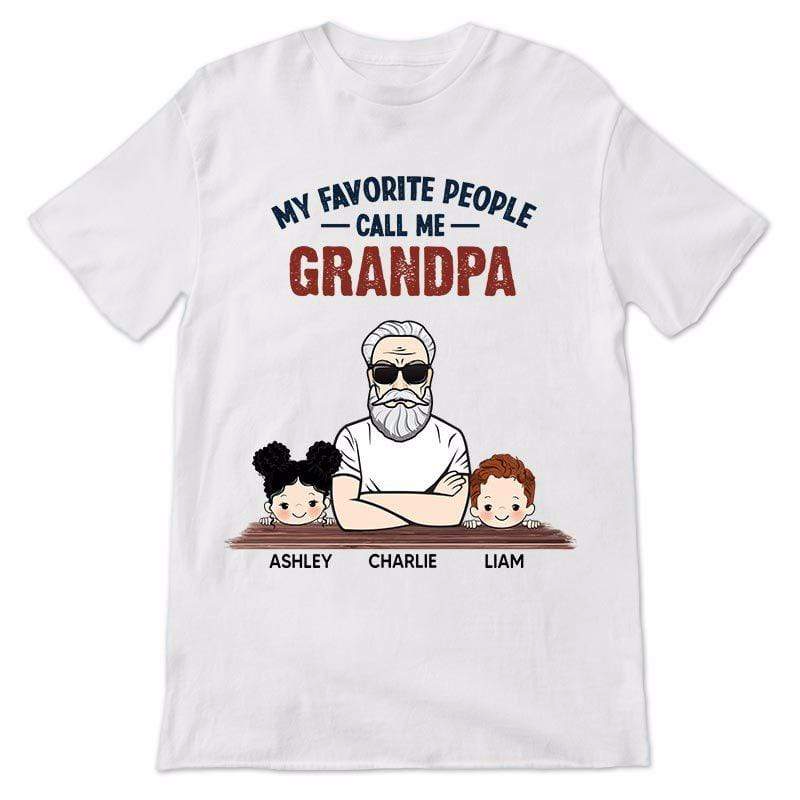 My Favorite People Call Me Grandpa Man And Kids Personalized Shirt
