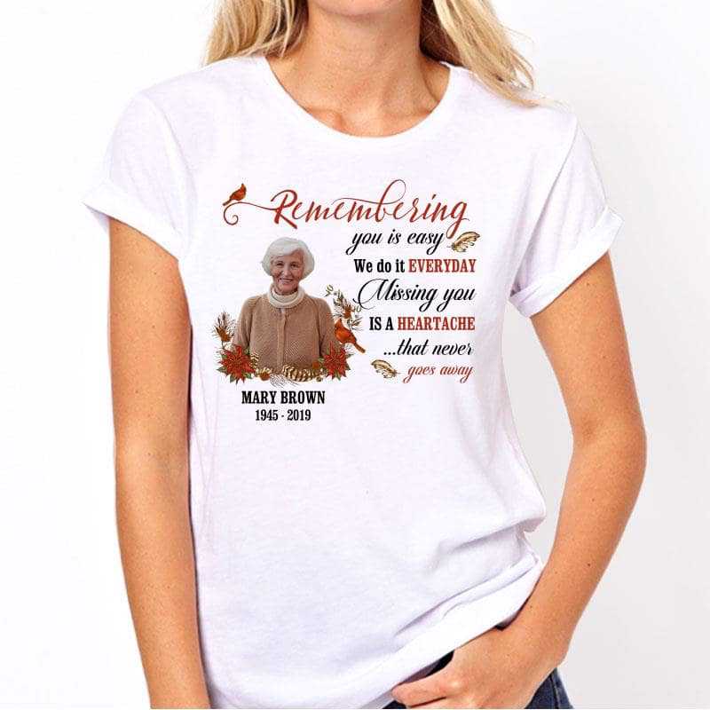 Missing You Is Heartache Cardinal Photo Memorial Personalized Shirt