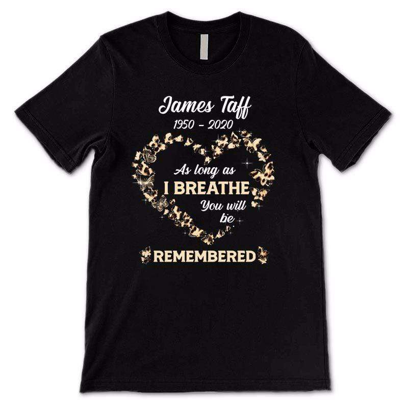 Patterns Butterflies Heart Memorial Personalized Shirt