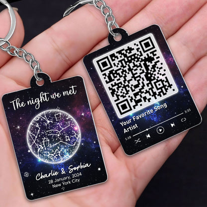Couple Galaxy Star Map by Location & Date Personalized Acrylic Keychain