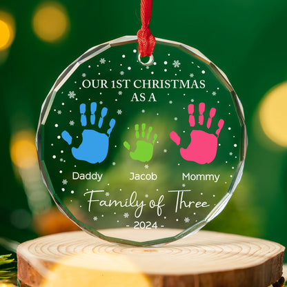 As A Family Of Four - Personalized Custom Glass Ornament