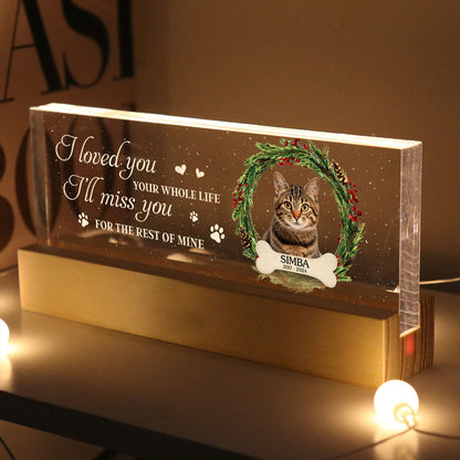 Picture Frame Memorial Personalized Acrylic LED Night Light, Heartfelt Decoration for Loss of Loved One, Gift For Dog Mom, Cat Mom