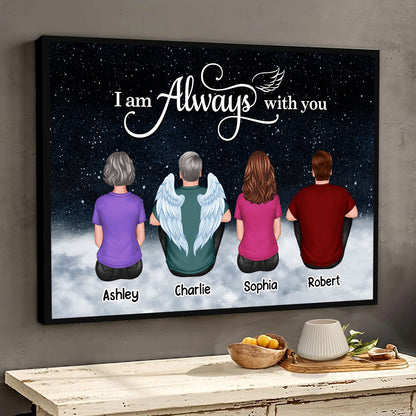 Heaven Cloud Galaxy Night Sky Whole Family Memorial Remembrance Keepsake Personalized Poster
