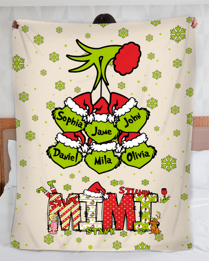 Personalized Nickname Grandma, Mom And Kids Names Christmas 2024 Custom Blanket