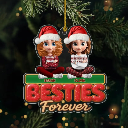 Custom Acrylic Ornament - Personalized Best Friend Christmas Birthday Gifts For Women, Besties, Sisters, BFF - Side By Side