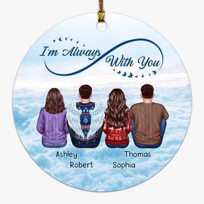 Always With You Infinity Sky Family Memorial Remembrance Keepsake Personalized Circle Ornament