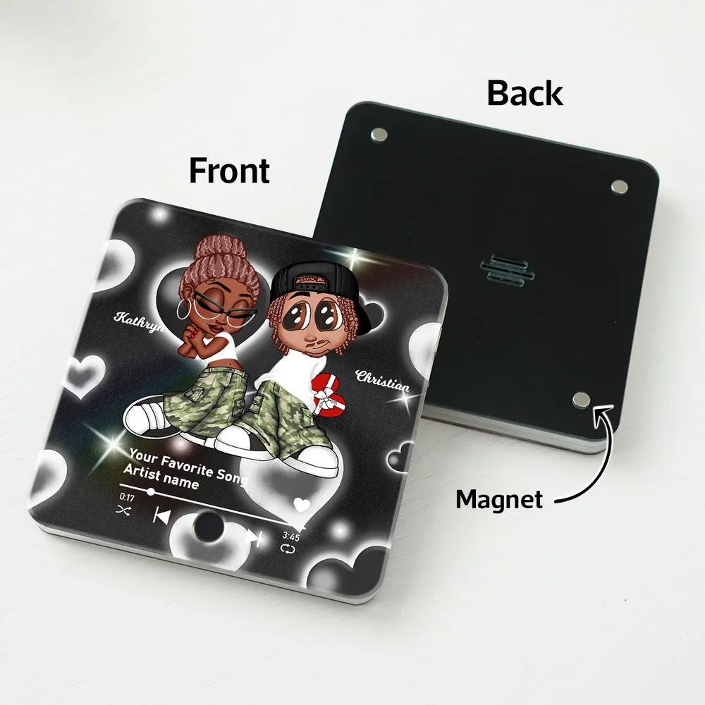 Y2K Couple Custom Music Fridge Magnet, Trendy 2025 Gift For him & for her, Anniversary, Birthday, Just Because Gift