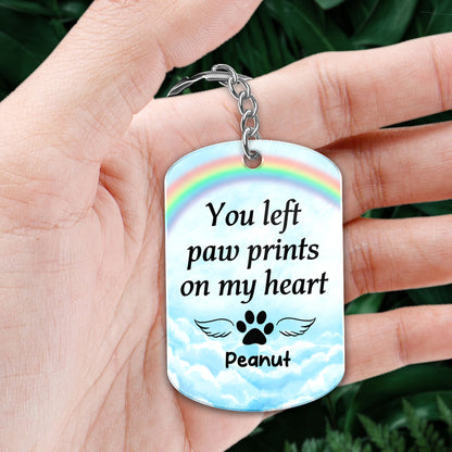 Once By My Side Forever In My Heart Dog Memorial Photo Inserted Personalized Acrylic Keychain