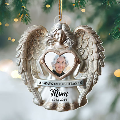 Angel Among Us Upload Photo Memorial Acrylic Ornament, 2024 Personalized 3D Effect Memorial Ornament, Heartfelt Memorial Keepsake For Your Loved One