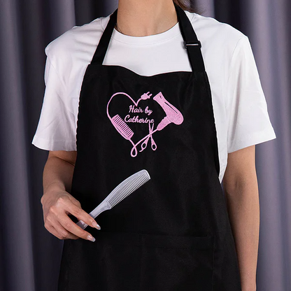 Personalised Hairstylist Pocket Apron with Embroidered Heart Salon Barber Shop Accessory Gift for Stylist Hairdressing Enthusiast