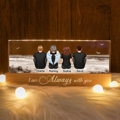 Always With You Sky Family Members, Memorial Personalized Acrylic Block LED Night Light, Sympathy Gift