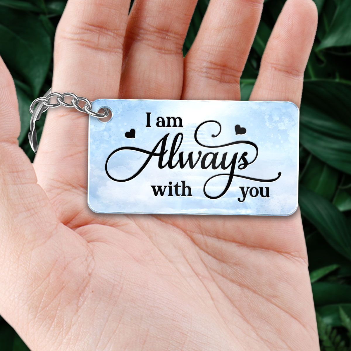 Heaven Cloud Stairs Family Memorial Gift Remembrance Sympathy Keepsake Personalized Acrylic Keychain
