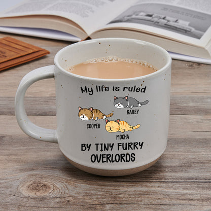 Ruled By Tiny Furry Overlords Ver Cat - Personalized Custom Pottery Mug