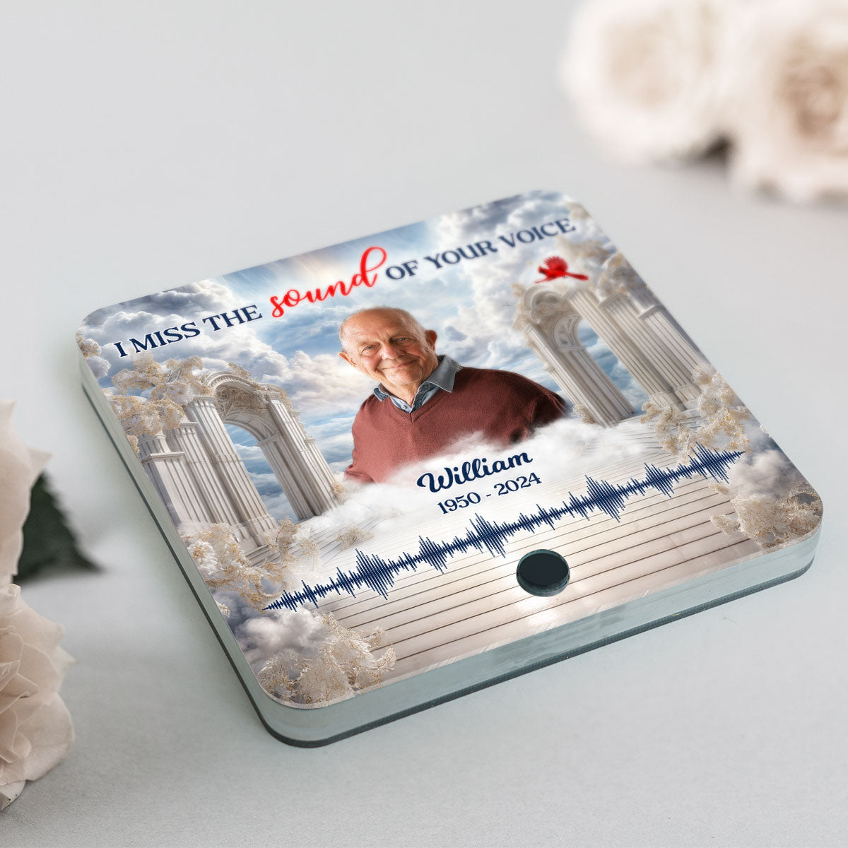 Heaven Gate Custom Photo Voice Message Personalized Music Fridge Magnet, Memorial Keepsake, Remembrance Gift